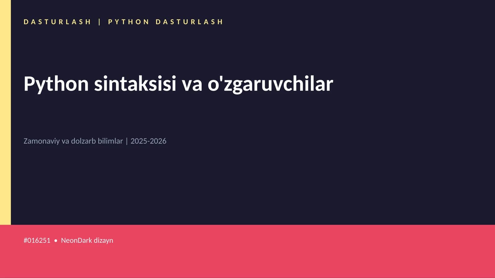 DASTURLASH | PYTHON DASTURLASH