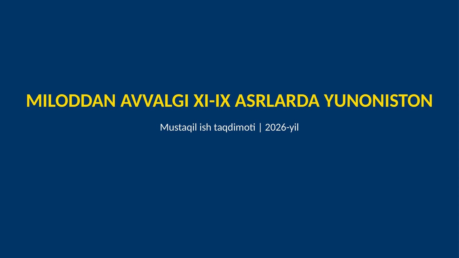 Mil.avv XI-IX asrlarda Yunoniston