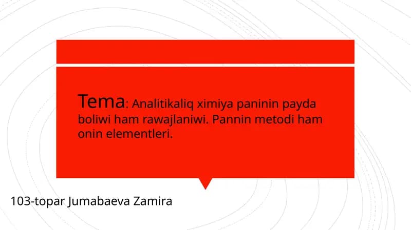 Analitikaliqximiyapáninin paydaboliwi hamrawajlaniwi