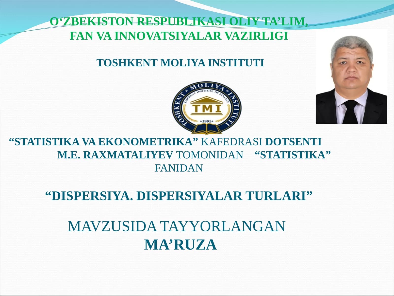 DISPERSIYA. DISPERSIYALAR TURLARI