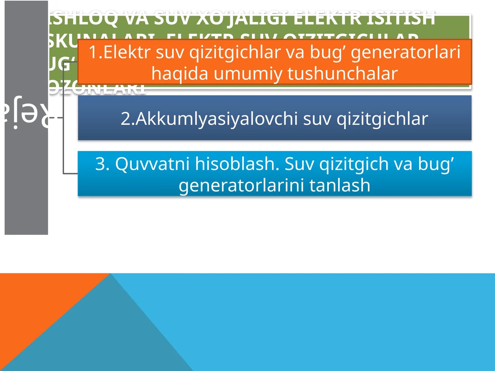 Elektr suv qizitgichlar va bug' generatorlari
