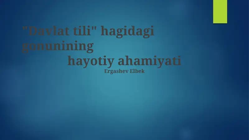 Davlat tili
