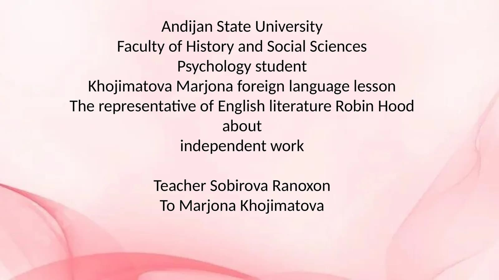 KhojimatovaMarjona foreign language lesson