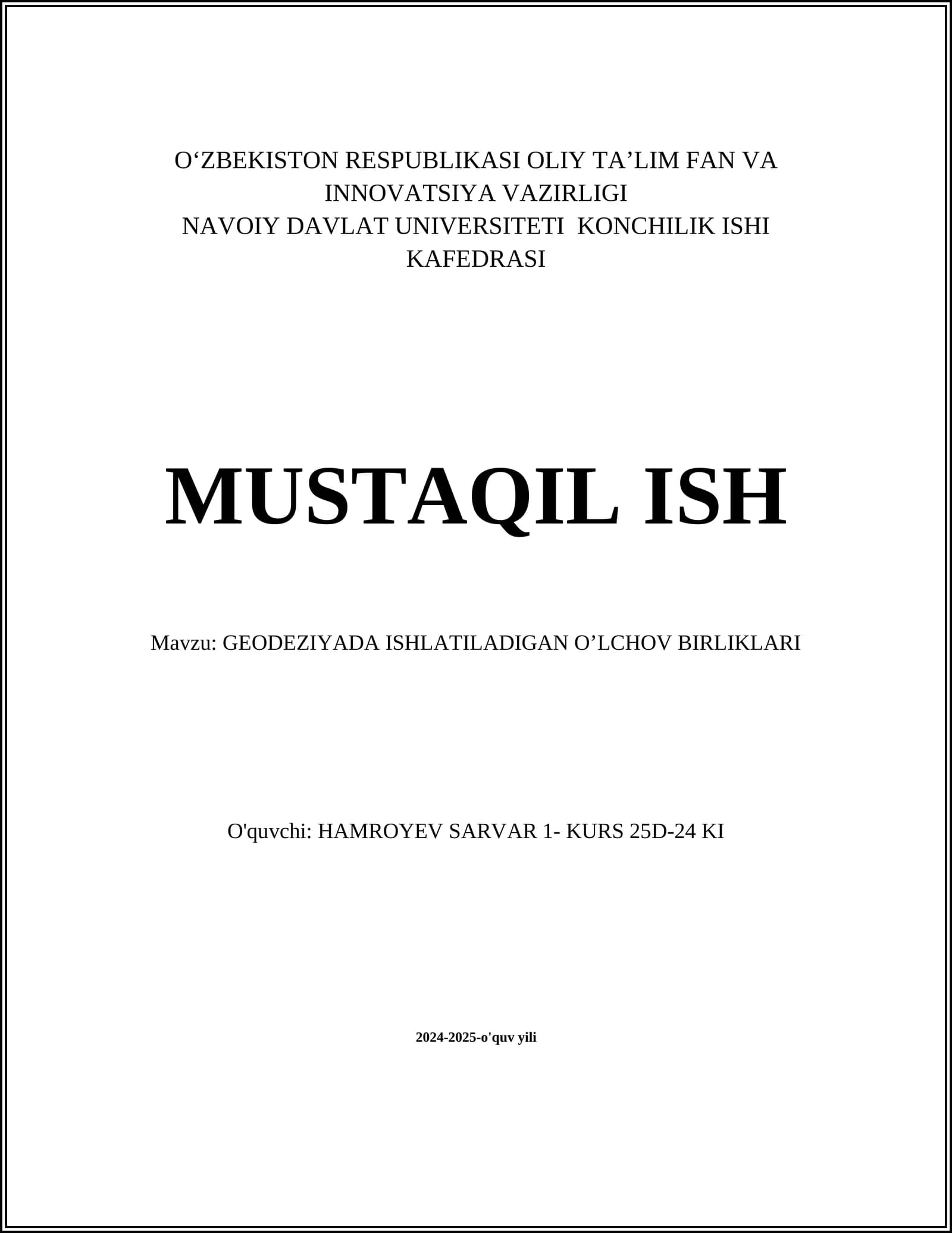 O‘lchov birliklarining turli turlari