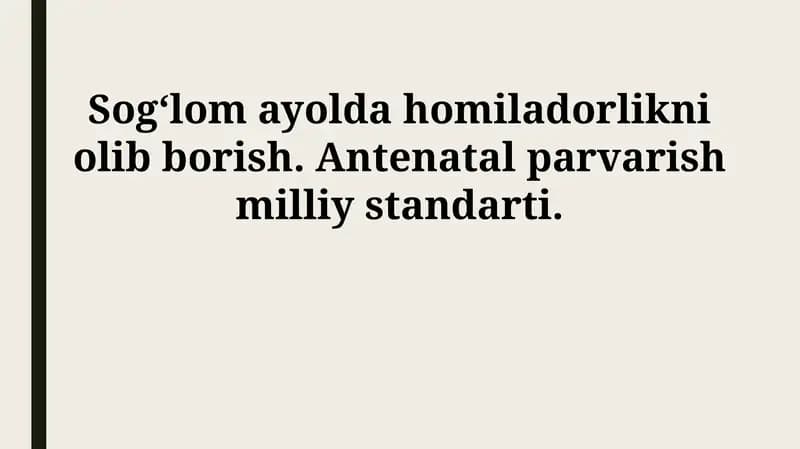 Antenatal parvarish milliy standarti