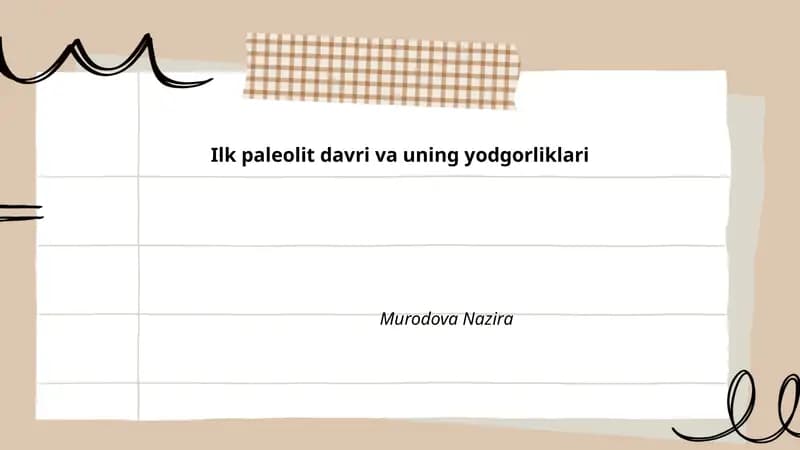 Ilk paleolit davri va uning yodgorliklari