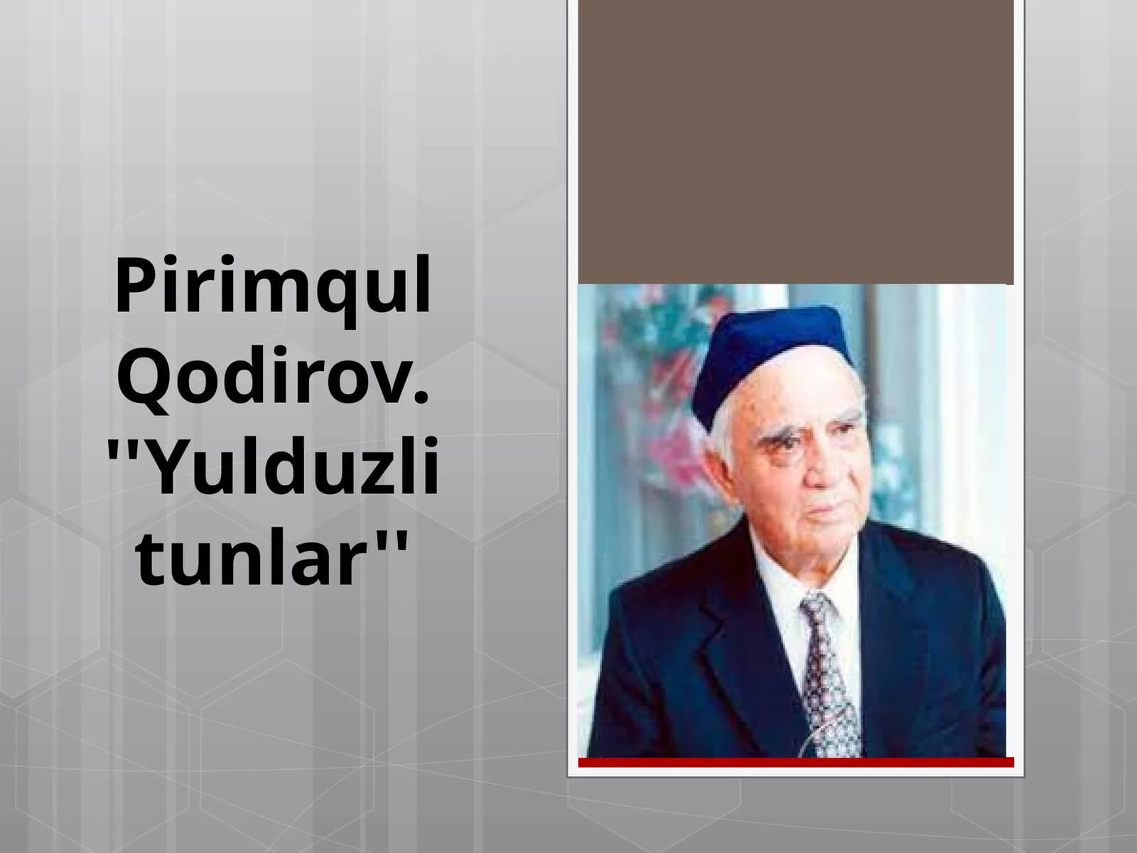 PirimqulQodirov. ''Yulduzlitunlar''