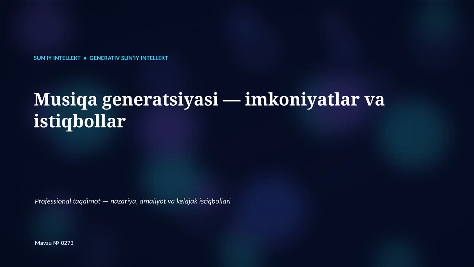 Generativ SUN'IY INTELLEKT