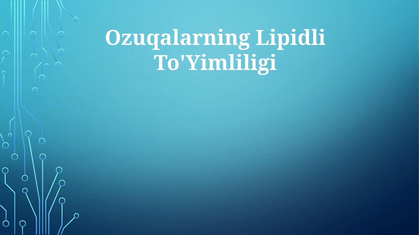 Ozuqalarning Lipidli To'Yimliligi