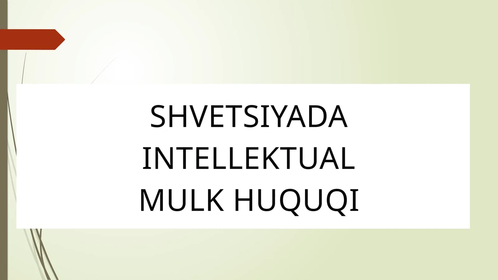SHVETSIYADA INTELLEKTUAL MULK HUQUQI