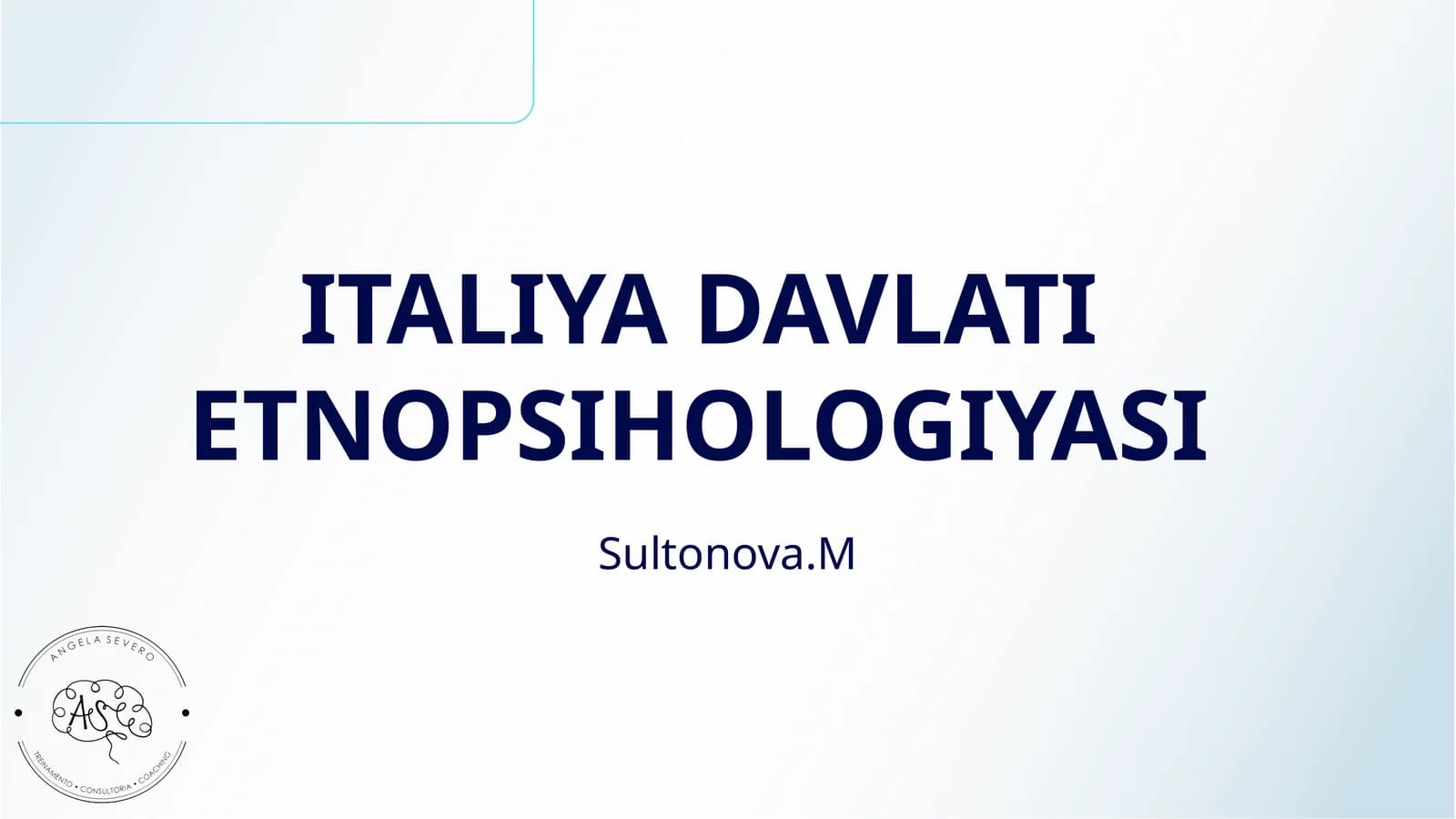ITALIYA DAVLATI ETNOPSIHOLOGIYASI