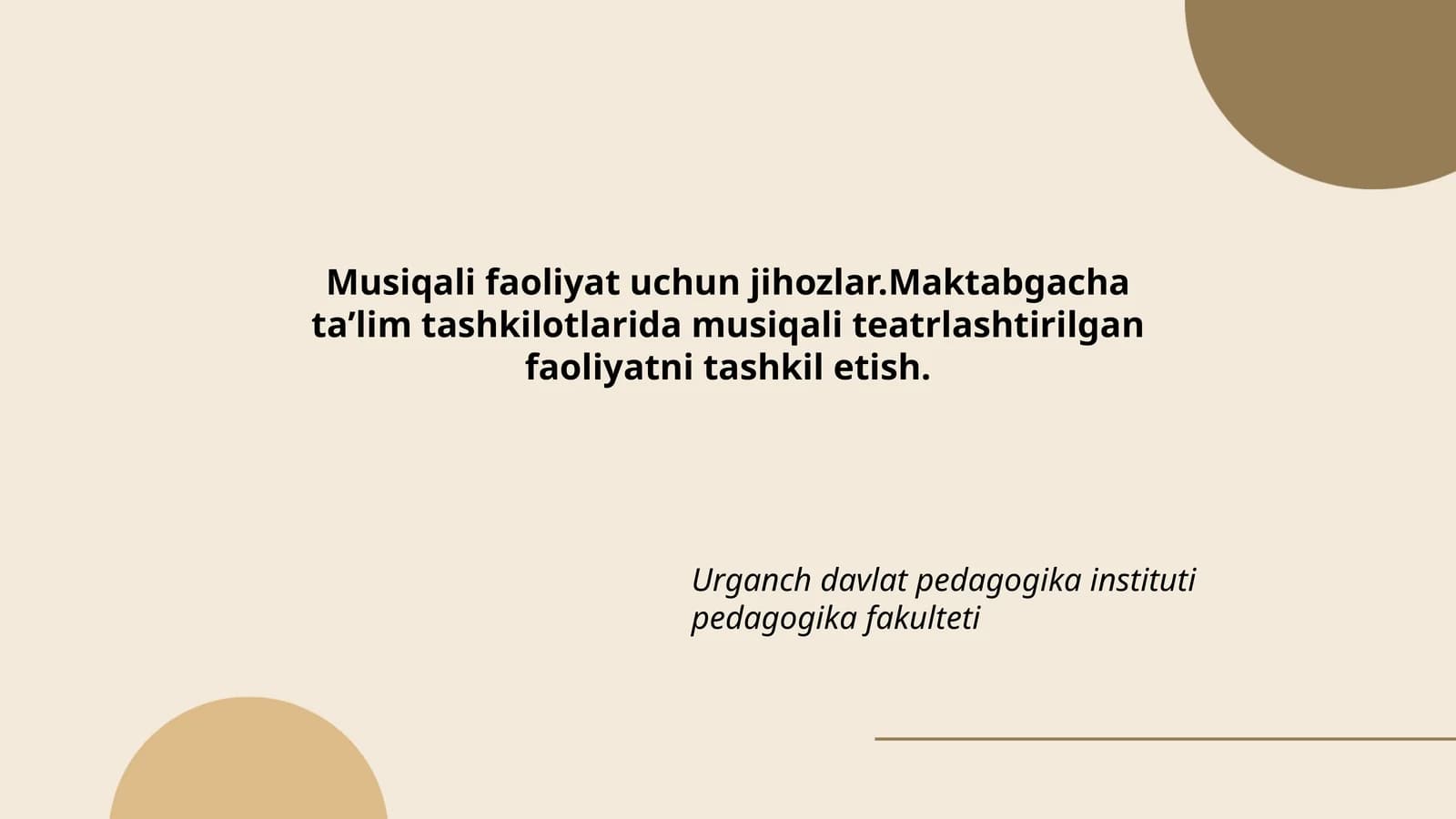 Musiqali faoliyat uchun jihozlar