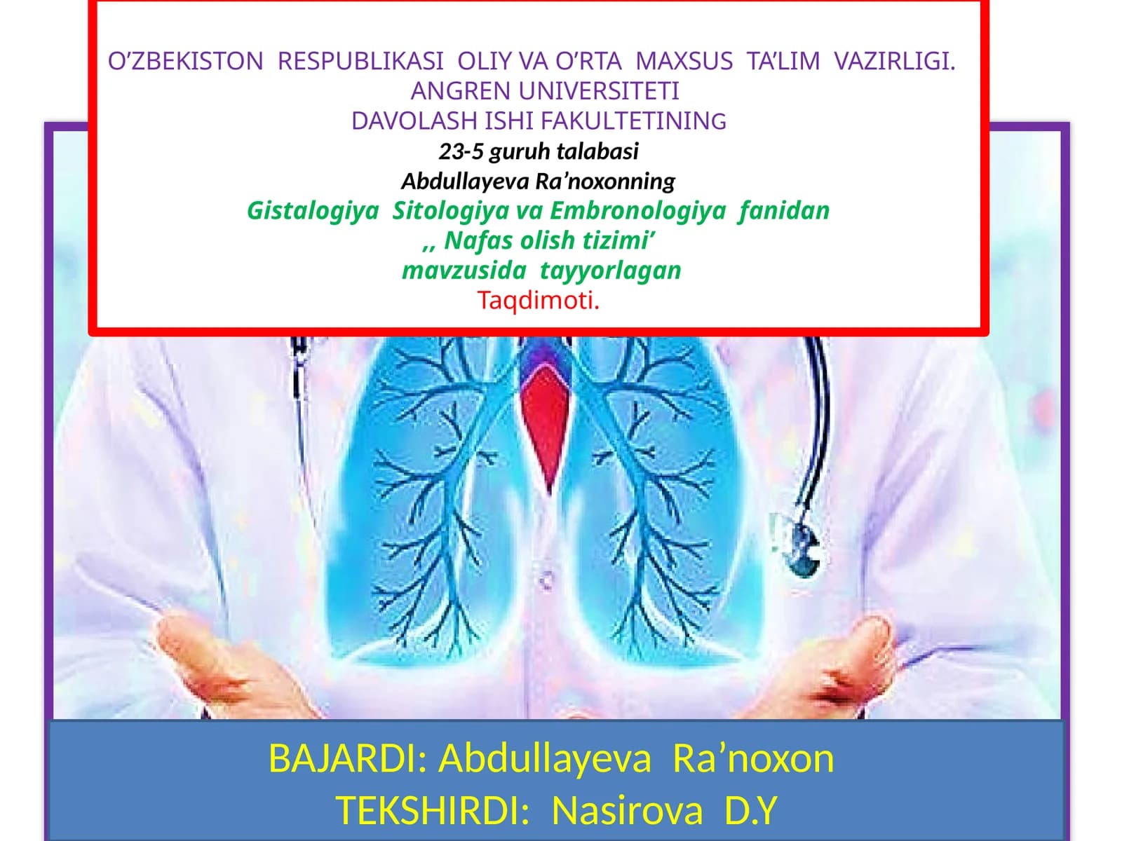 NAFAS OLISH TIZIMI TARAQQIYOTI