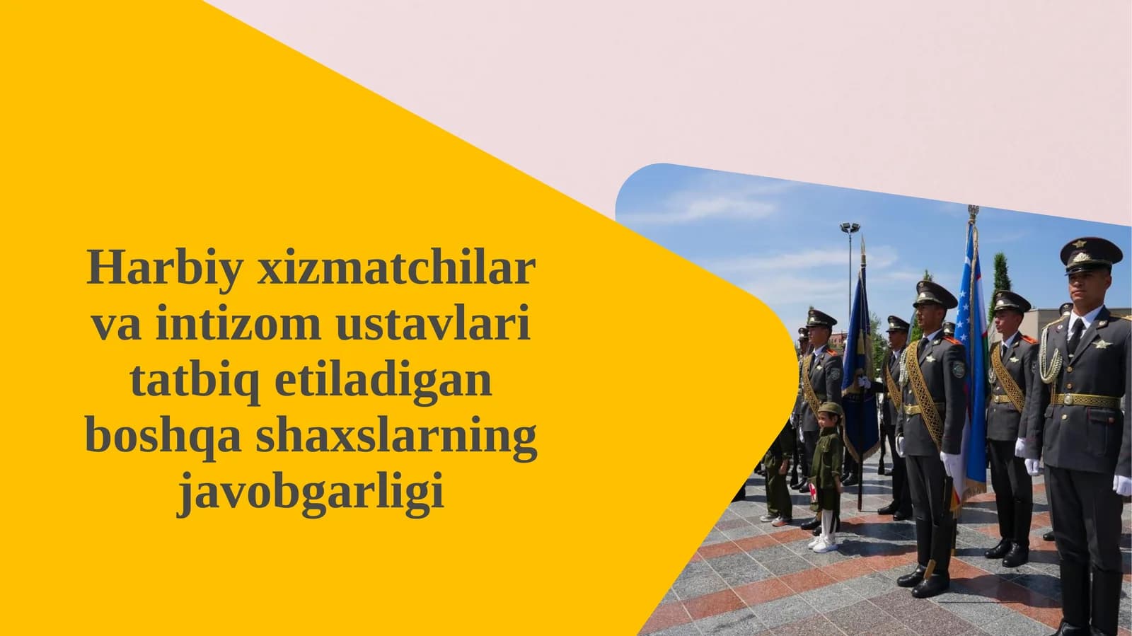 Harbiy xizmatchilar va intizom ustavlari tatbiq etiladigan boshqa shaxslarning javobgarligi