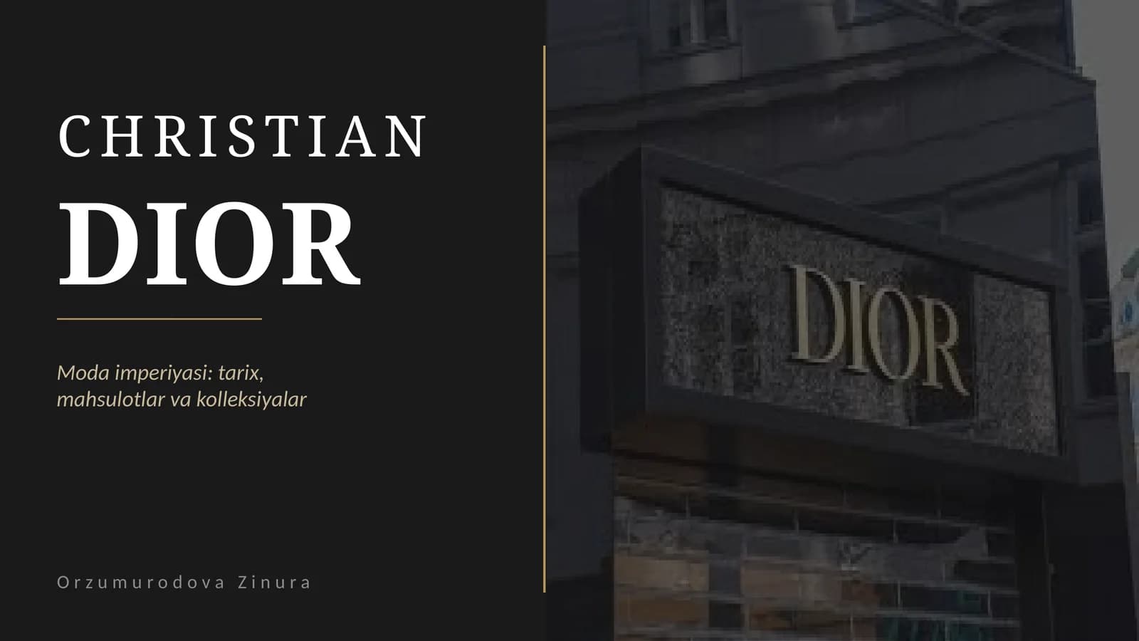 Dior kompaniyasi uchun taqdimot