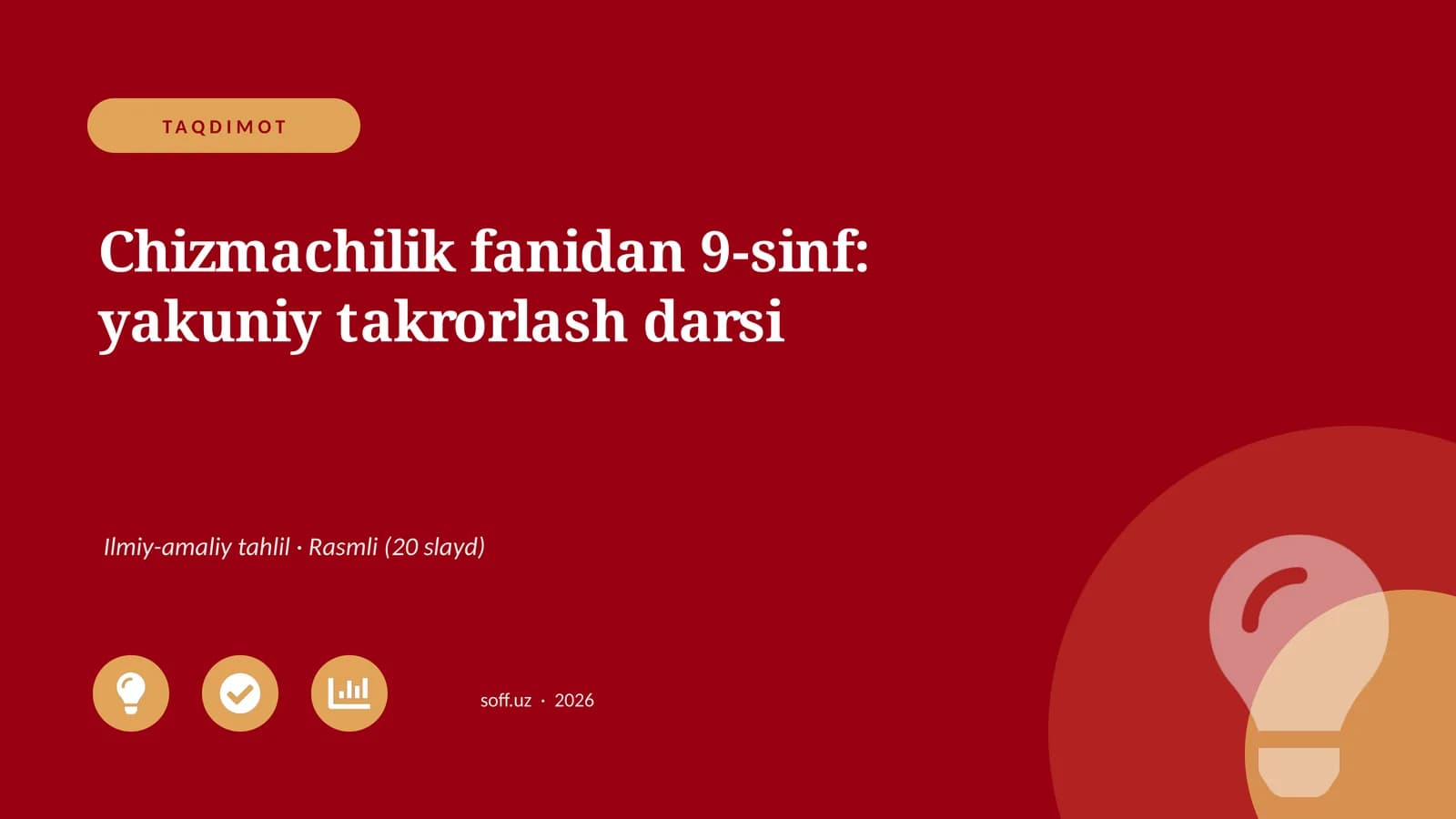 Chizmachilik fanidan 9-sinf: yakuniy takrorlash darsi