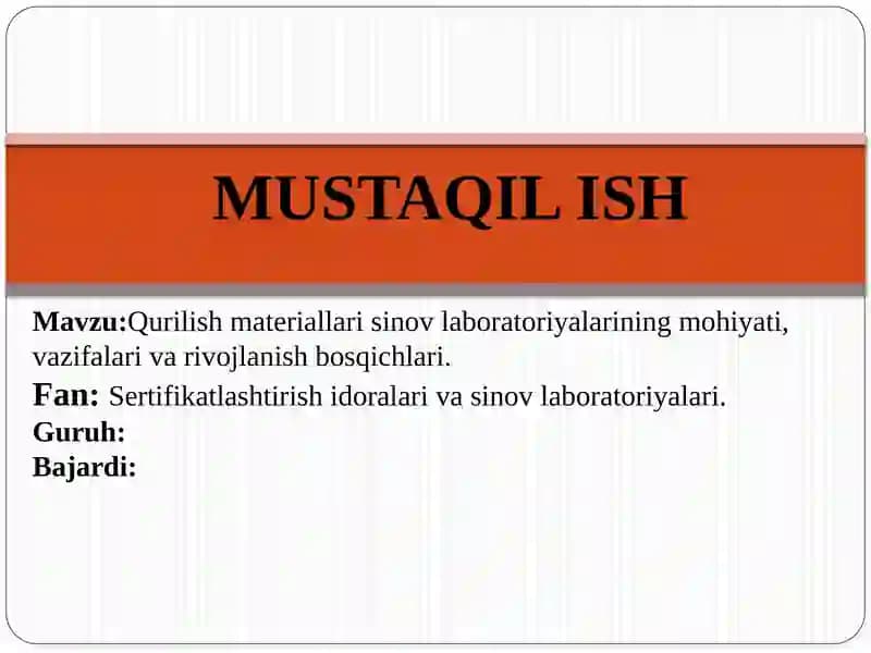 Qurilish materiallari sinov laboratoriyalari