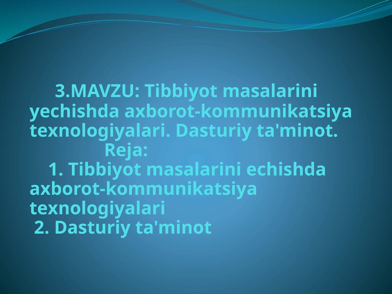 Tibbiyot masalarini yechishda axborot-kommunikatsiya texnologiyalari