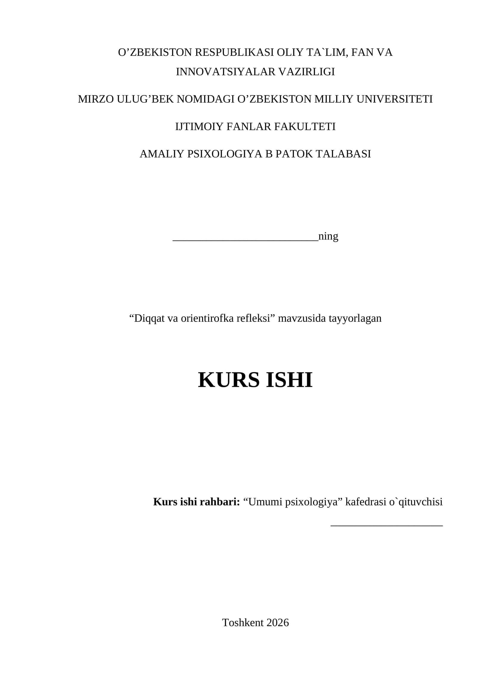 Diqqat va orientirofka refleksi