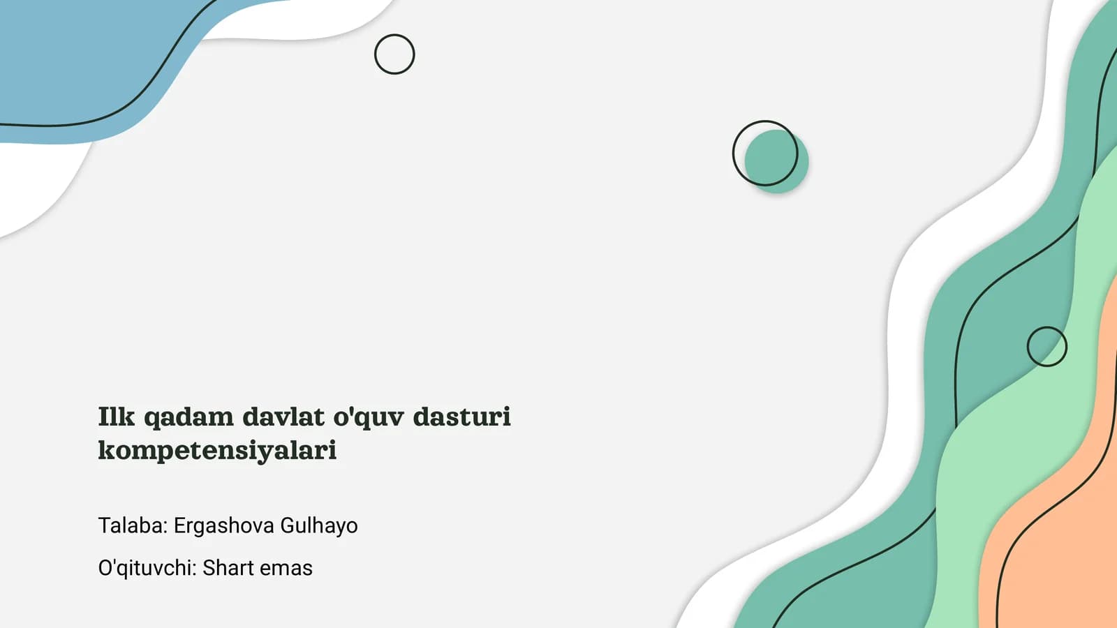Ilk qadam davlat o'quv dasturi kompetensiyalari