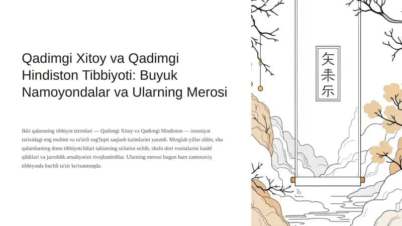 Qadimgi Xitoy va Qadimgi Hindiston Tibbiyoti