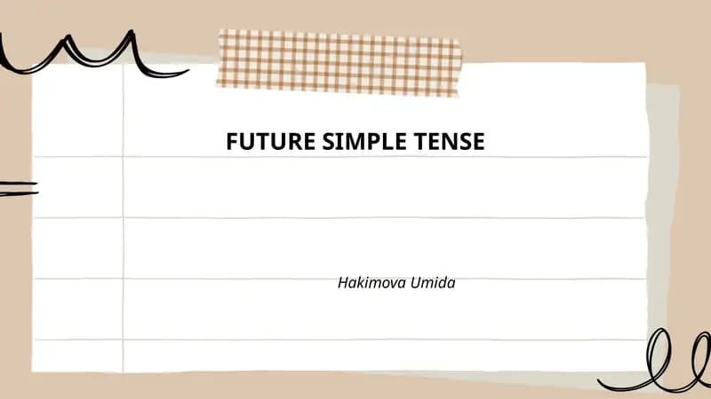 FUTURE SIMPLE TENSE
