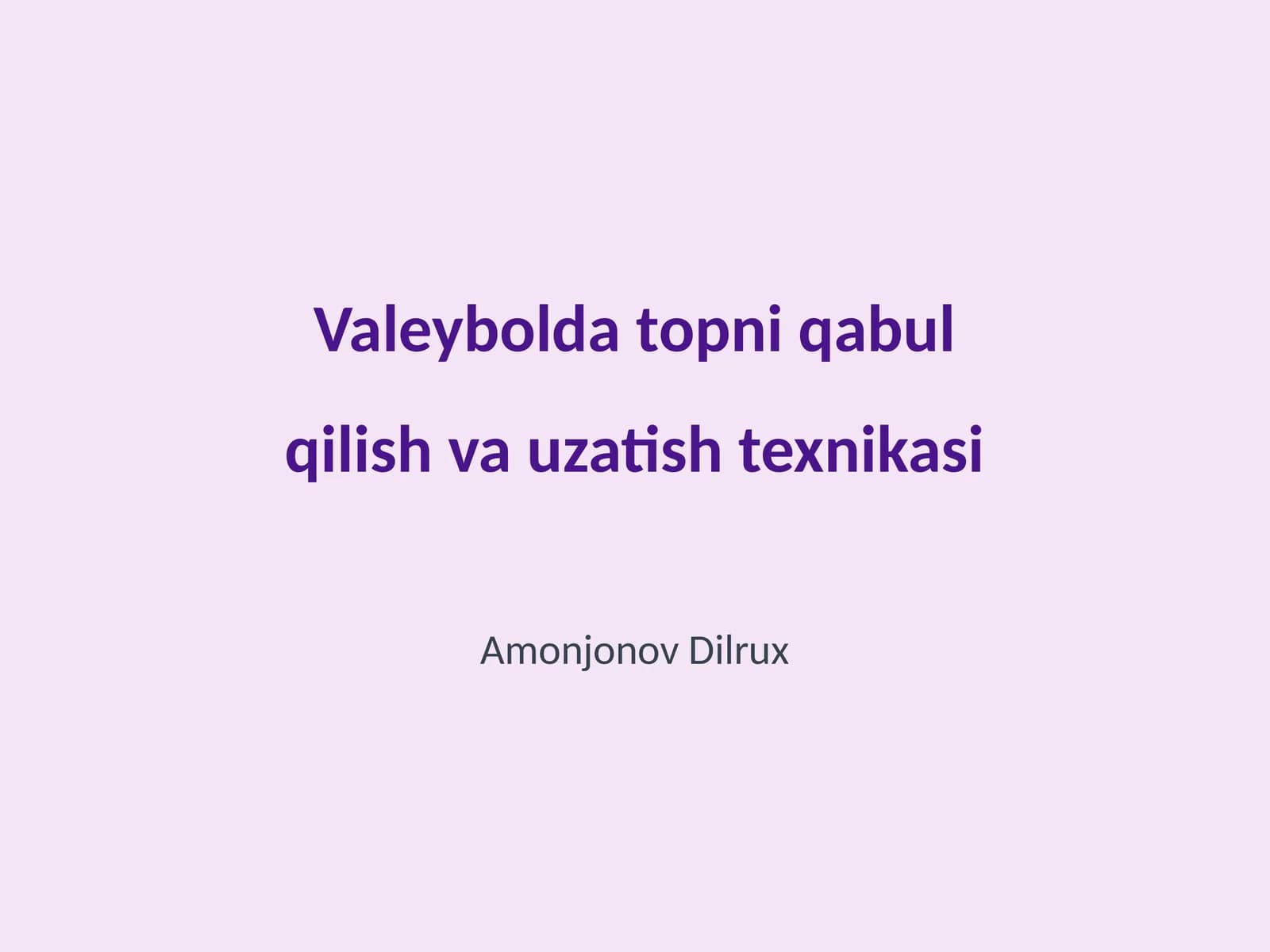 Valeybolda topni qabul qilish va uzatish texnikasi