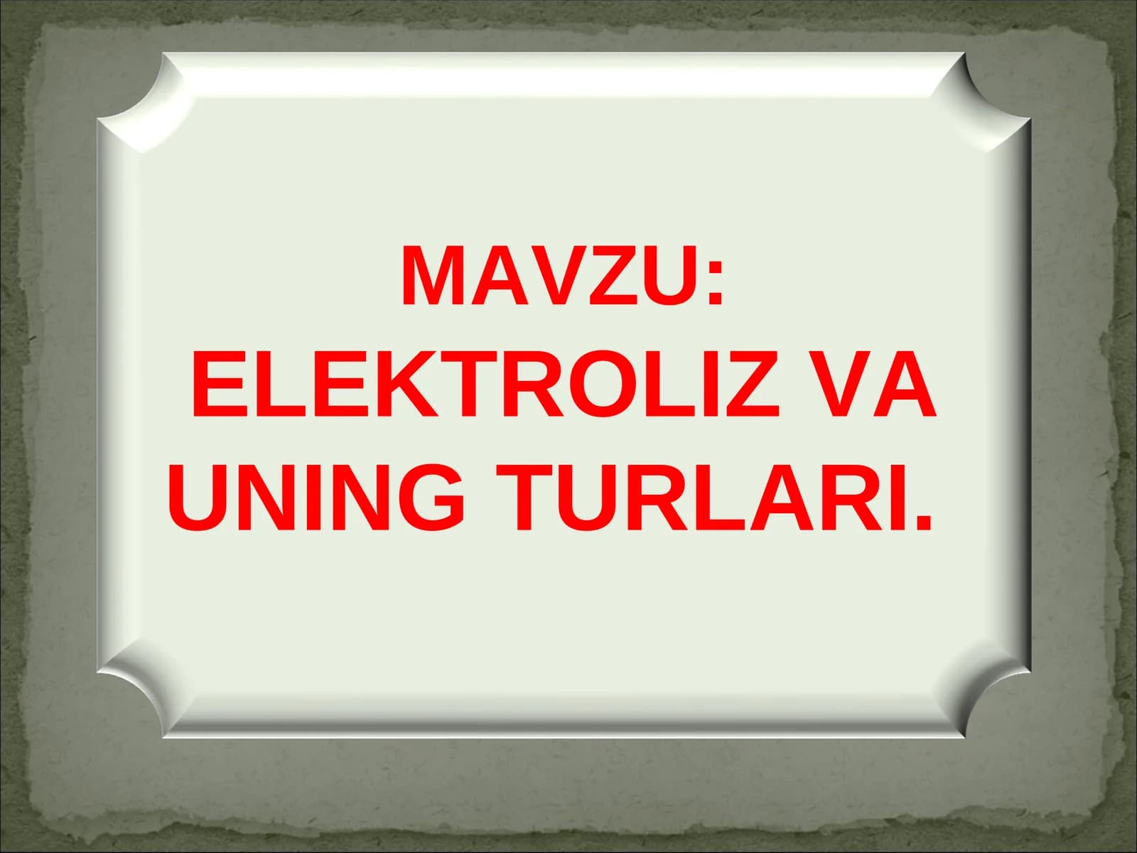 Elektroliz va uning turlari.
