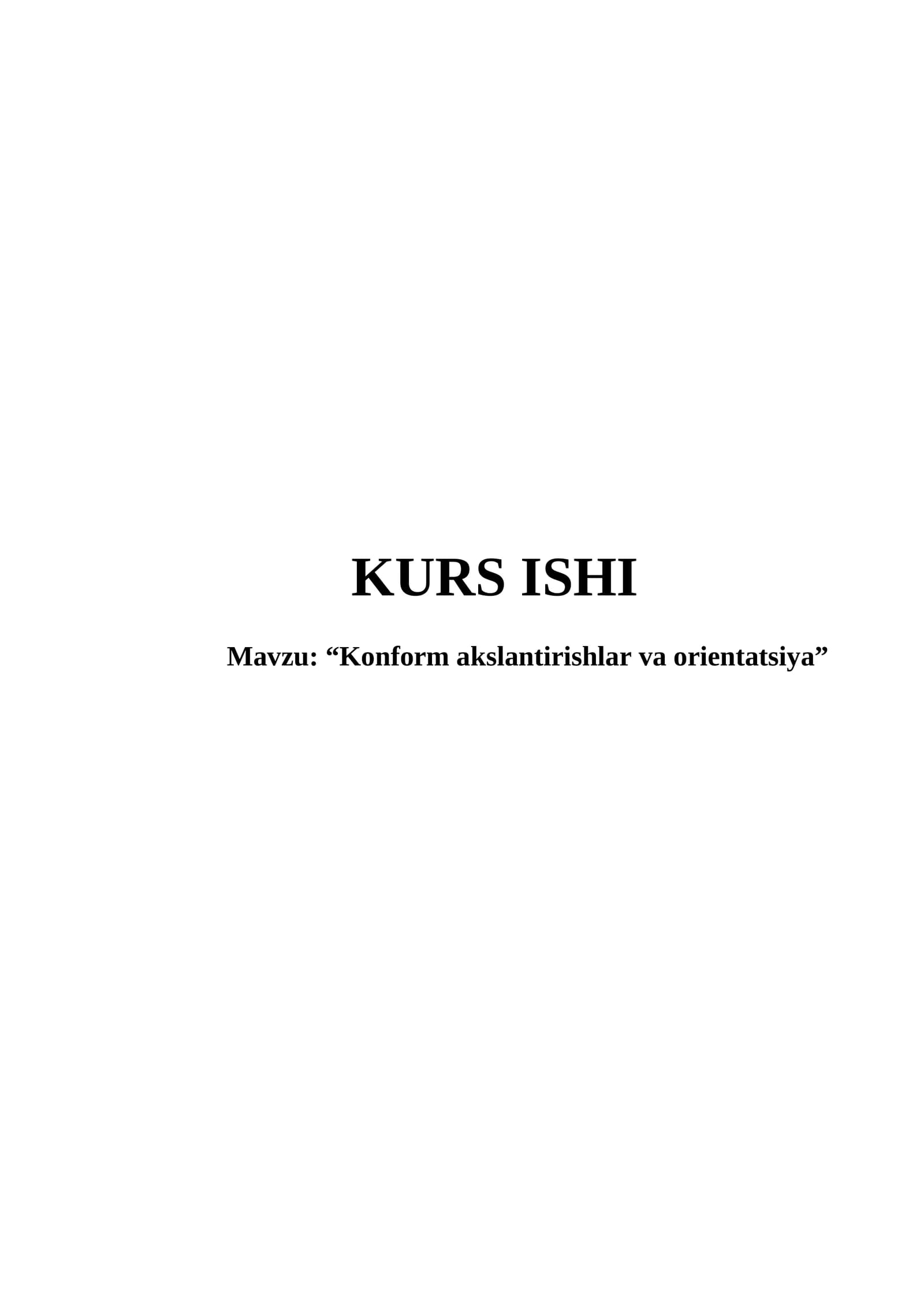 Konform akslantirishlar va orientatsiya