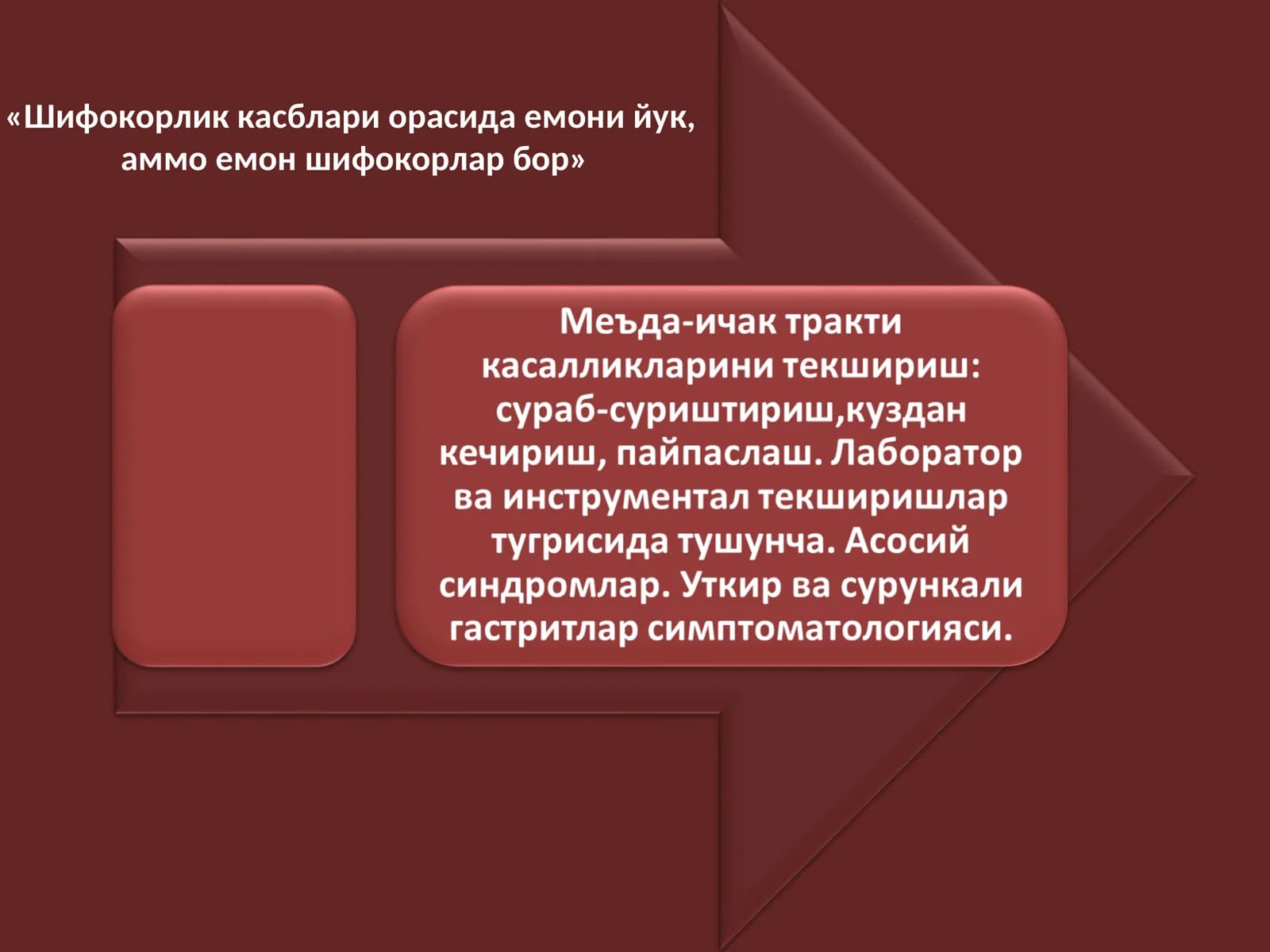 Кизилунгач (К) касалликлари беморларини сураб-суриштириш