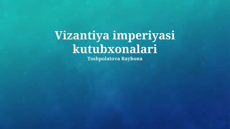 Vizantiya imperiyasi kutubxonalari
