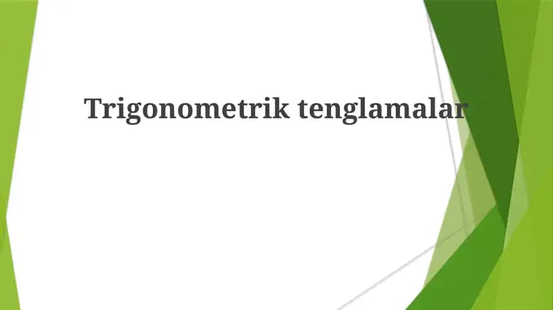 Trigonometriktenglamalar