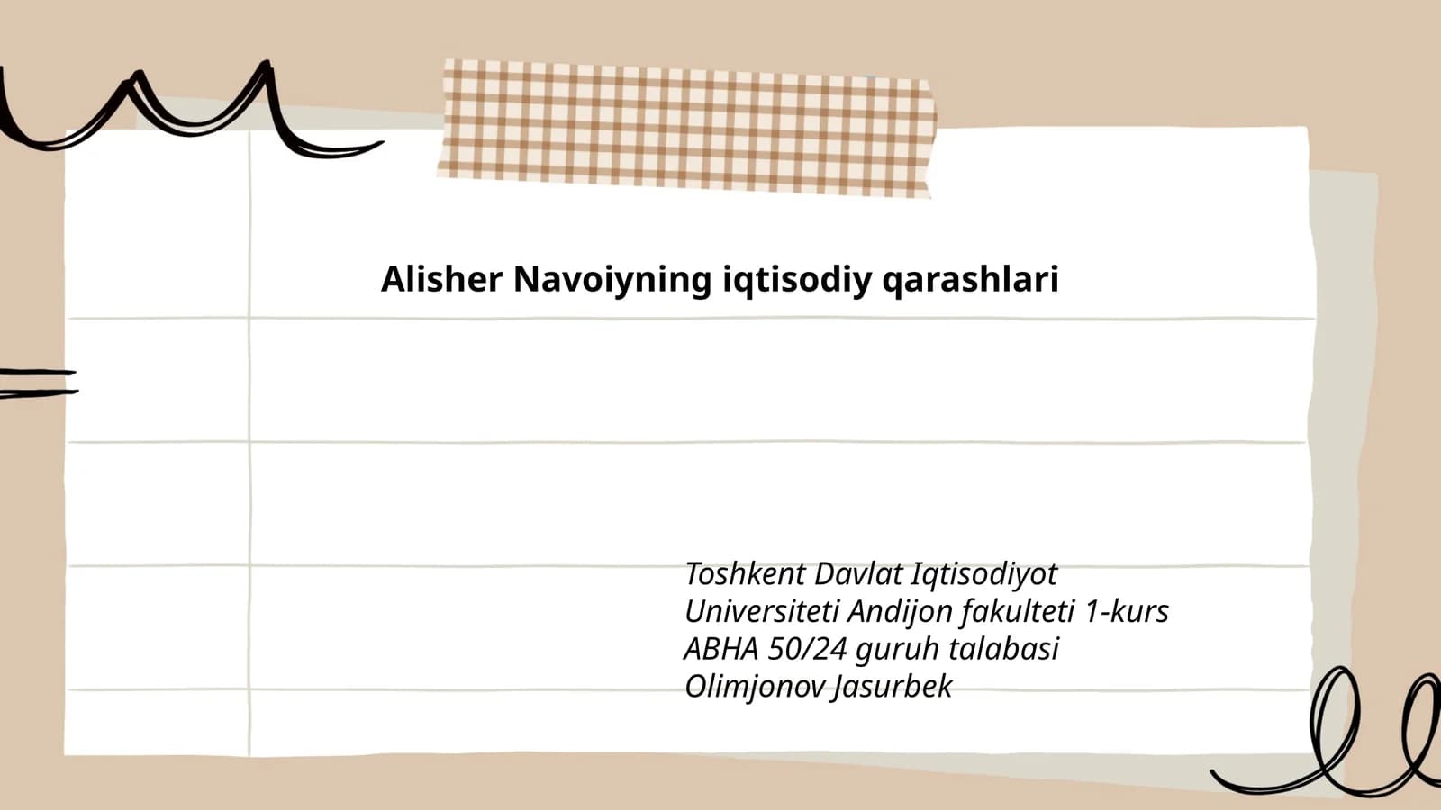 Alisher Navoiyning iqtisodiy qarashlari
