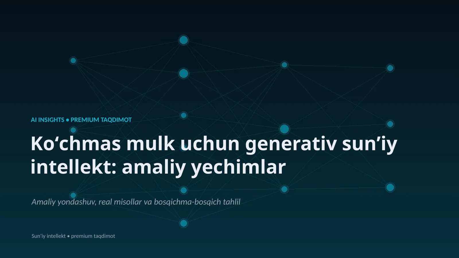 Koʻchmas mulk uchun generativ sunʼiy intellekt: amaliy yechimlar