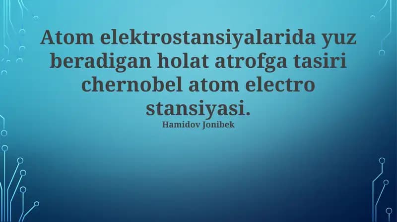 Chernobil AES falokati: sabablari, rivojlanishi va oqibatlari