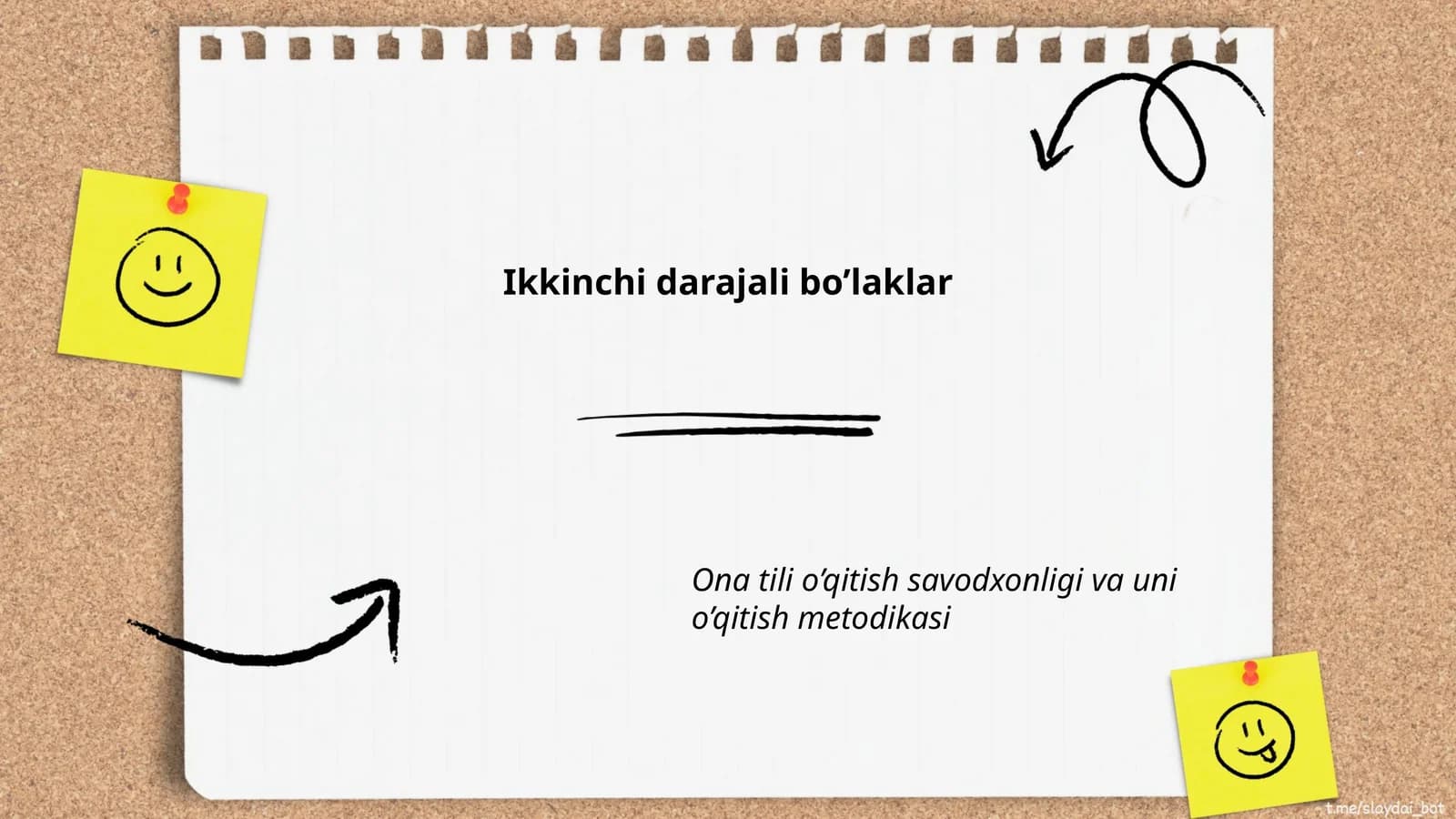 Ikkinchi darajali bo’laklar