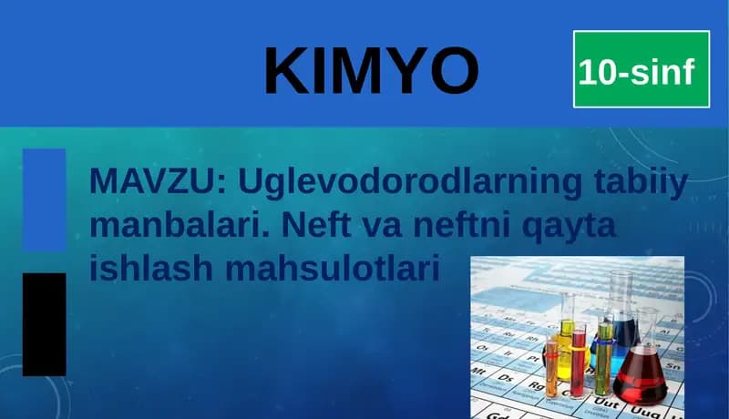 Uglevodorodlarning tabiiy manbalari