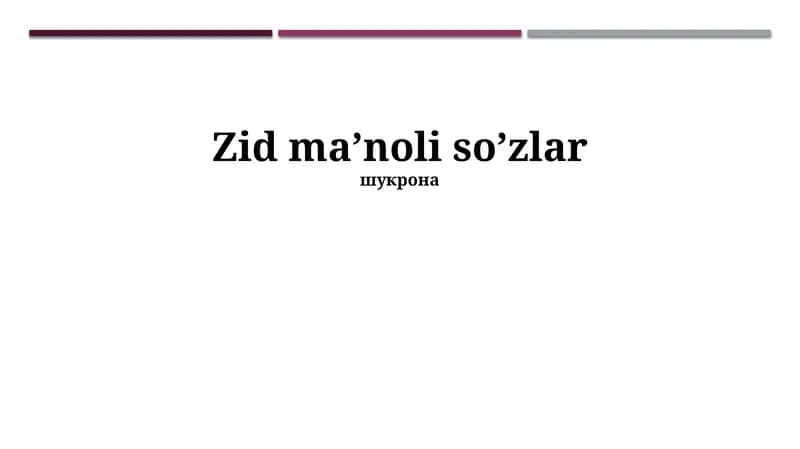 Zid ma’noli so’zlar