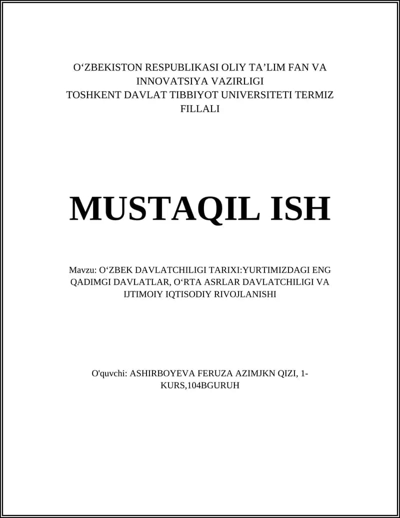 Oʻzbek davlatchligi tarixi