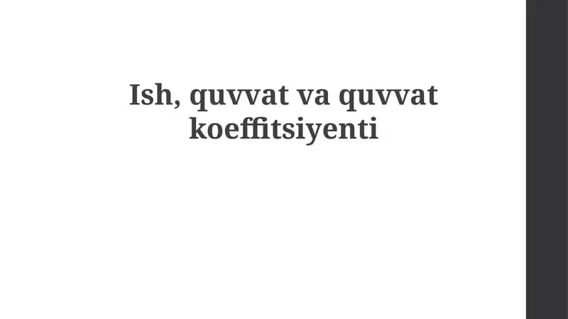 Ish, quvvat va quvvat faktori: Asosiy tushunchalar