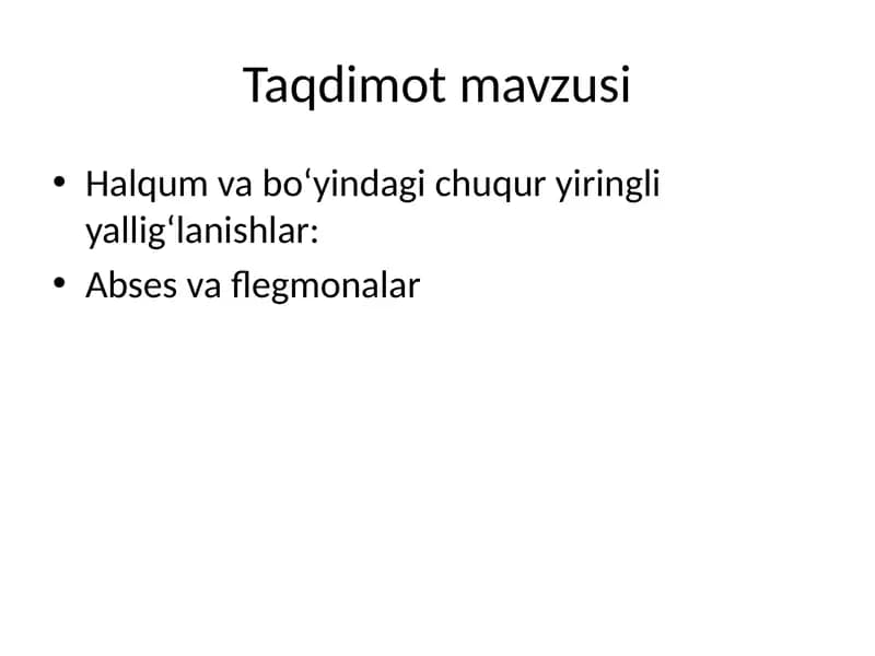 Xalqumorti (retrofaringeal) absess