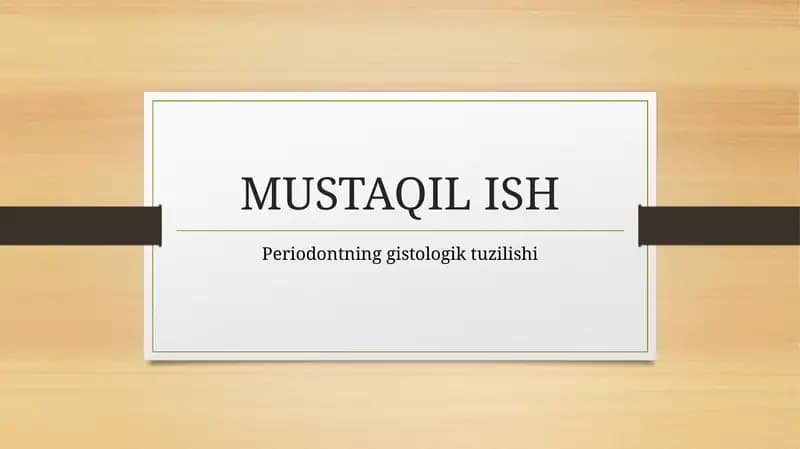 Periodontning gistologik tuzilishi