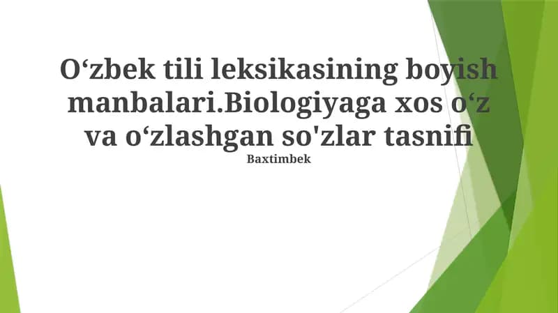 O'zbek Biologiya Terminologiyasi