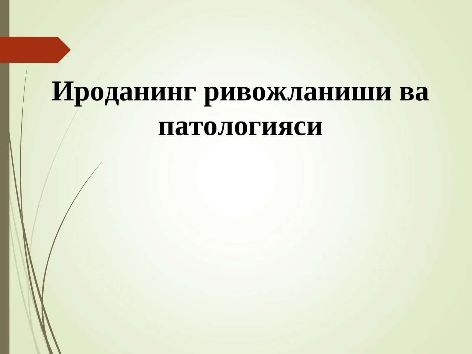 Ироданинг ривожланиши ва патологияси