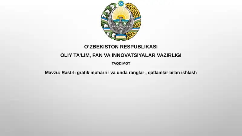 Raster grafik muharrirlari va undaranglar, qatlamlar bilan ishlash