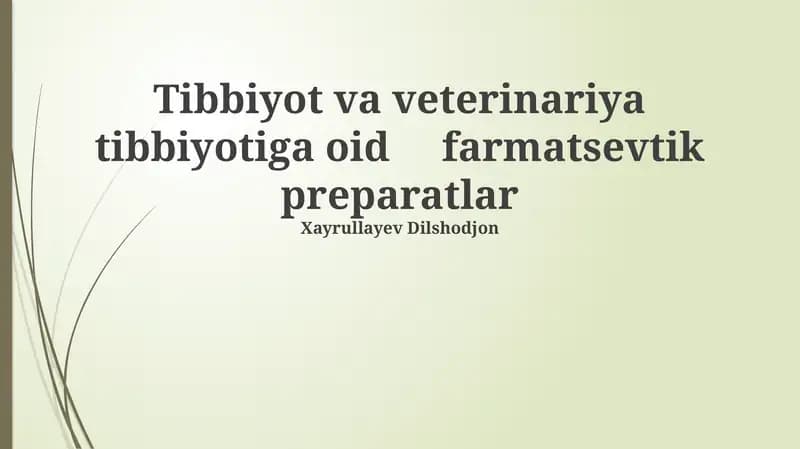 Farmatsevtika preparatlari: Tarix, Tasniflash va Ishlab Chiqarish
