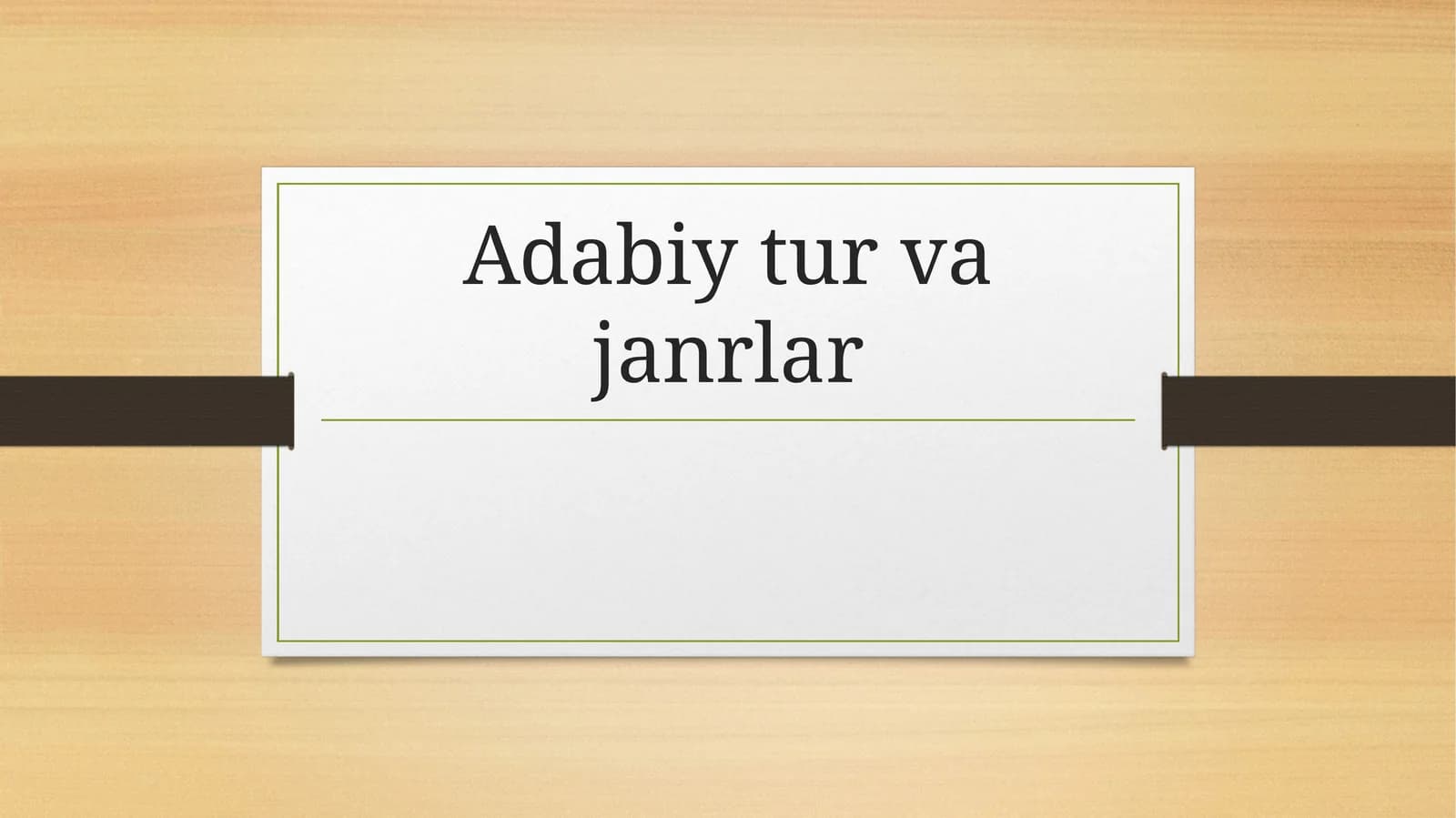 Adabiy tur va janrlar