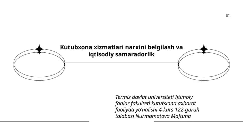 Kutubxona xizmatlari narxini belgilash va iqtisodiy samaradorlik