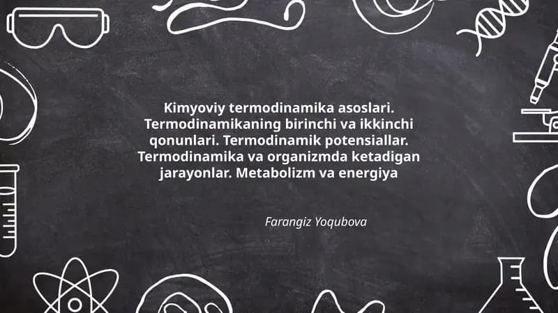 Kimyoviy termodinamika asoslari