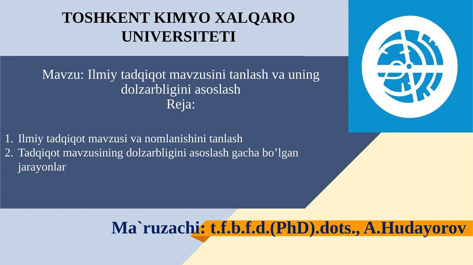 Ilmiy tadqiqot mavzusini tanlash va uning dolzarbligini asoslash
